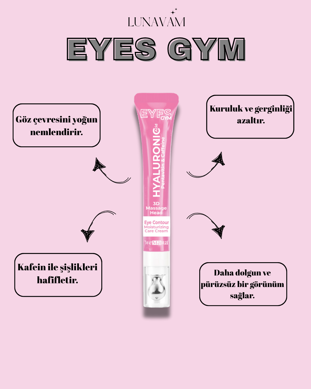 Wemara Hyaluronic Acid&Moisturizing (Pembe) Eyes Gym 18 Ml